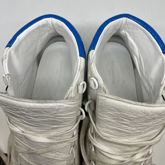 Balenciaga Arena Highs - Blanc / Bleu  Men's Sneakers - Picture 9 of 14